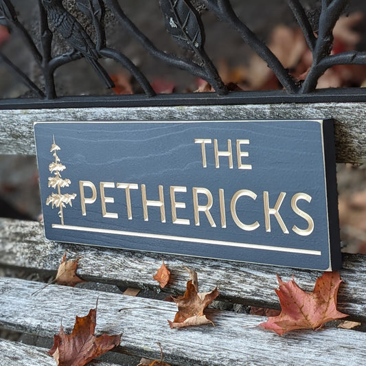 Minimalistic Modern Name Sign in Navy Blue