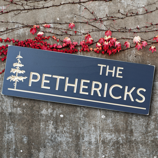 Minimalistic Modern Name Sign in Navy Blue
