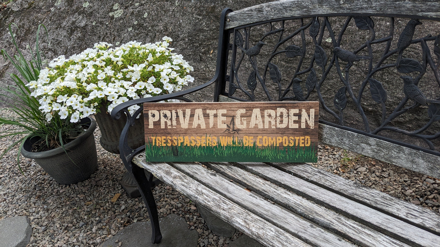 Private Garden Sign