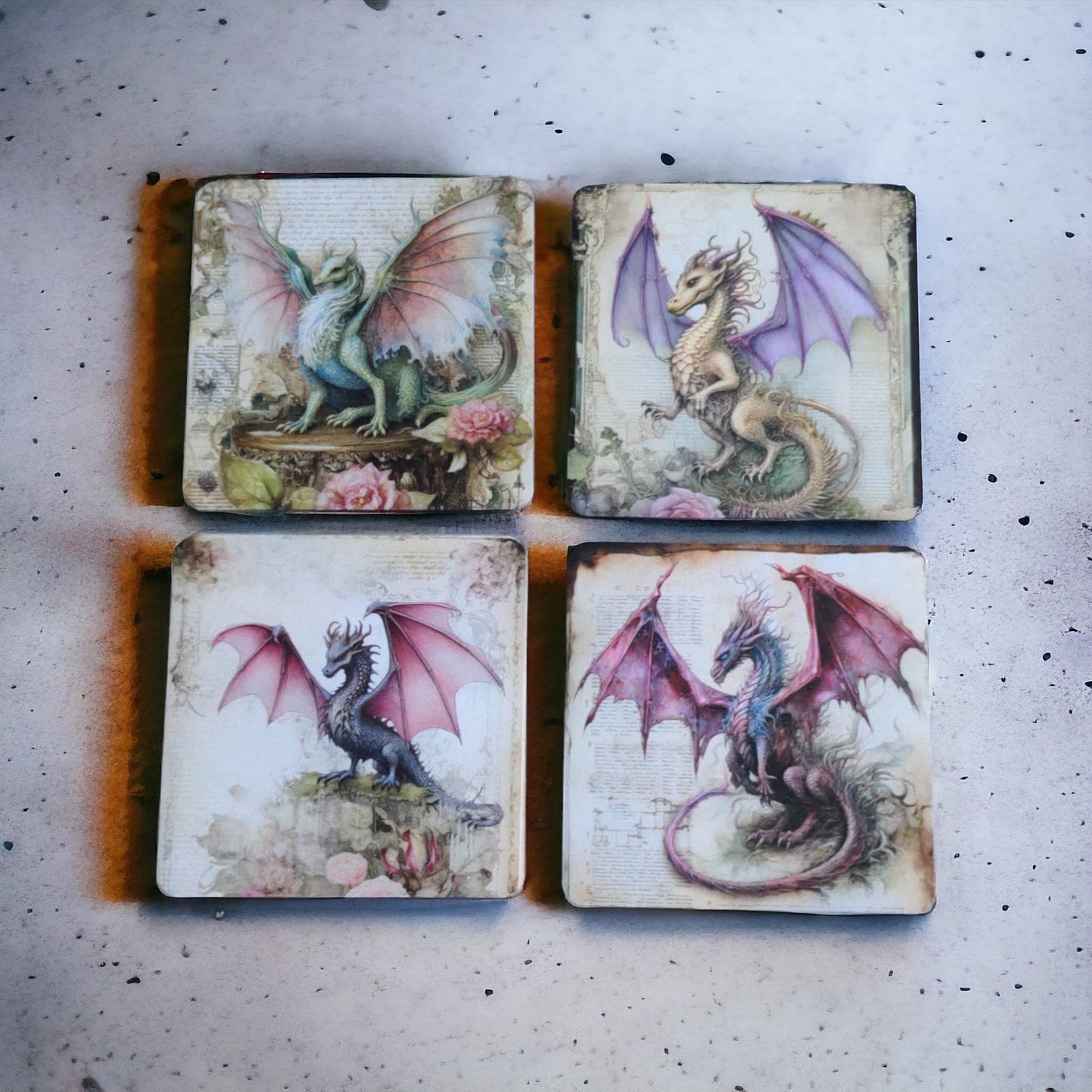 Dragon coaster Set of 4 with free shipping in Canada