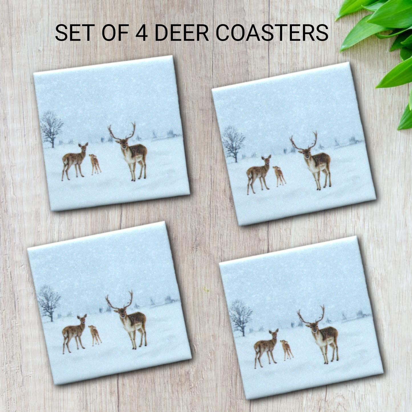 Winter Scene Ceramic Coasters