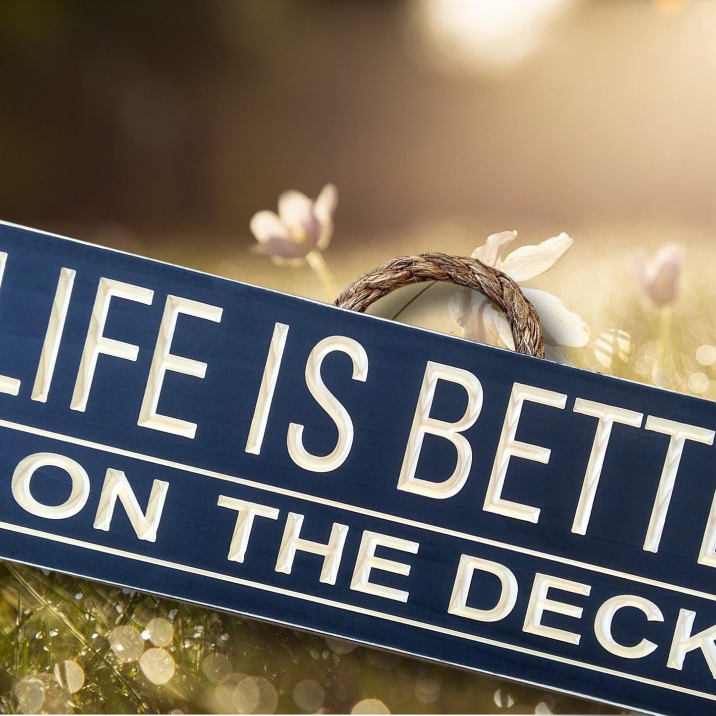Life is Better on the Deck, Wooden deck sign, backyard wood sign
