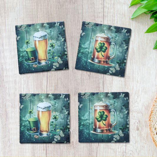Set of 4 Ceramic St. Patrick's coasters