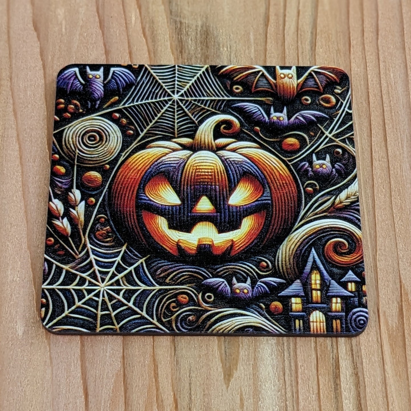 Halloween Scary Pumpkin Coaster Set
