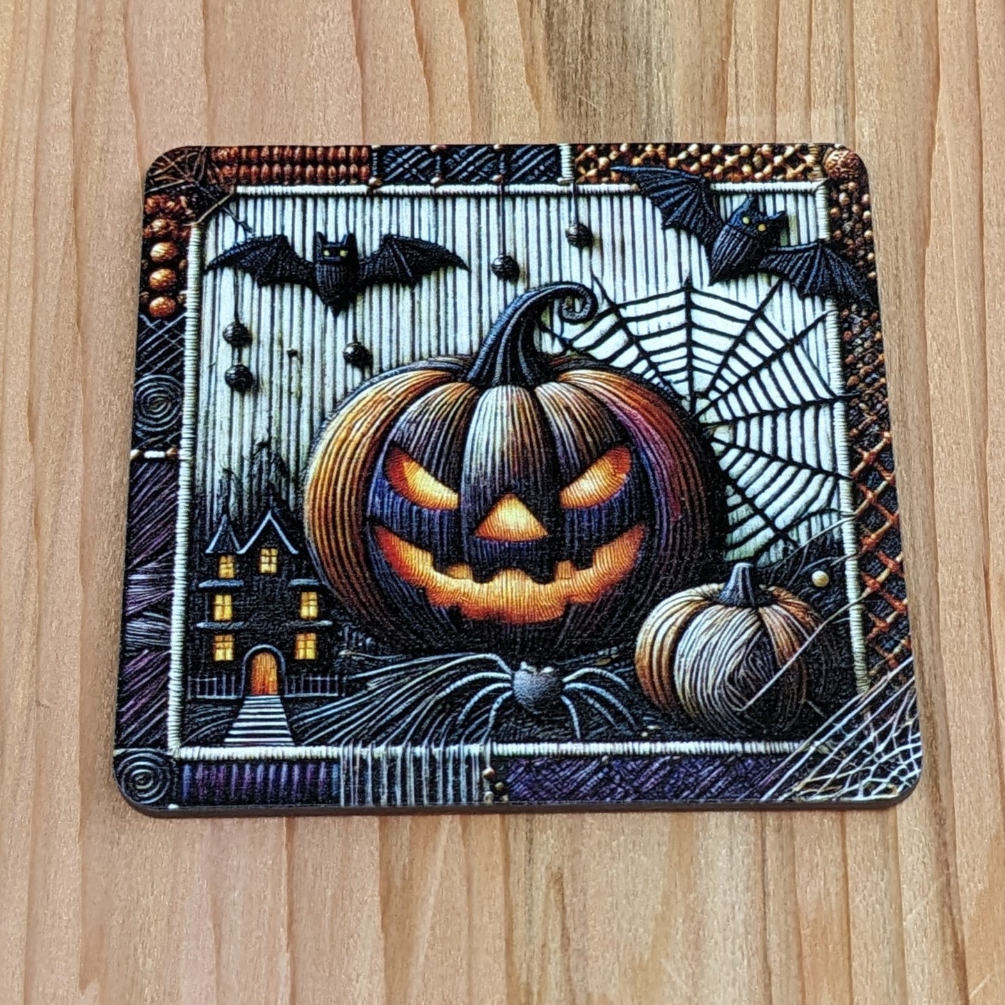 Halloween Scary Pumpkin Coaster Set