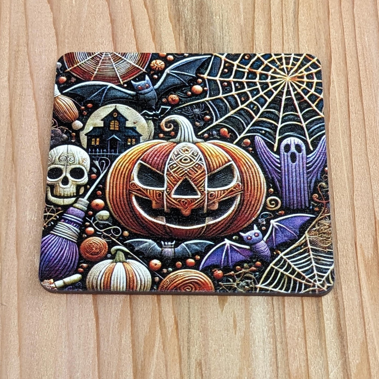 Halloween Scary Pumpkin Coaster Set
