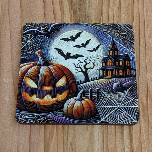 Halloween Scary Pumpkin Coaster Set