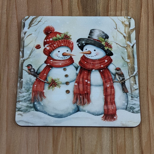 Christmas Snow Man Coaster Set Made in Canada!