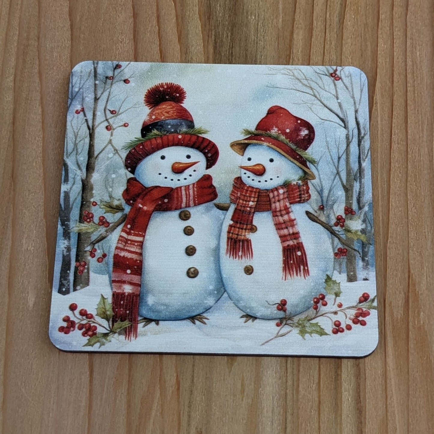 Christmas Snow Man Coaster Set Made in Canada!