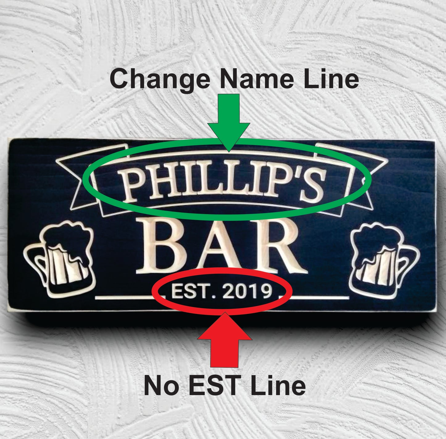 Bar Sign with Beer Mugs