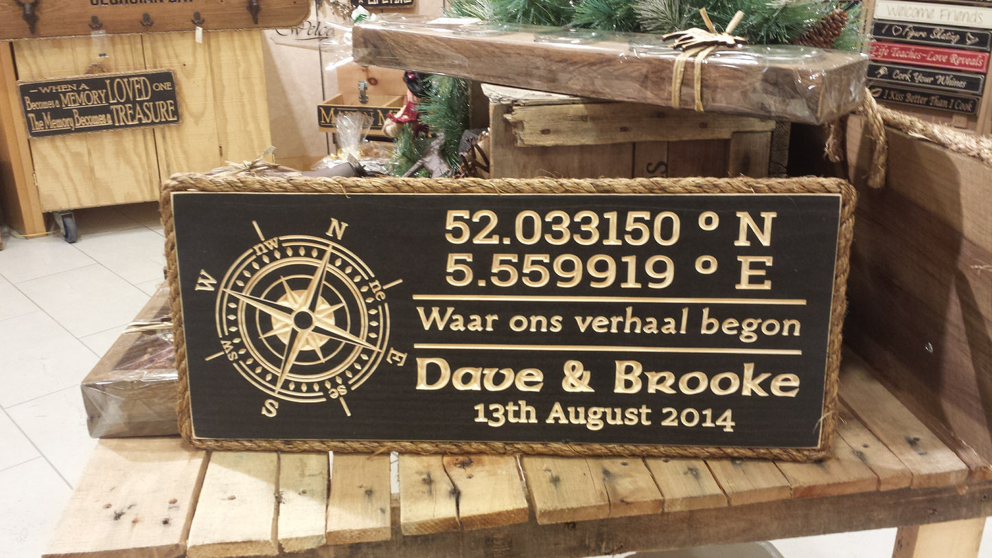 Coordinates Sign - Maison Muskoka
