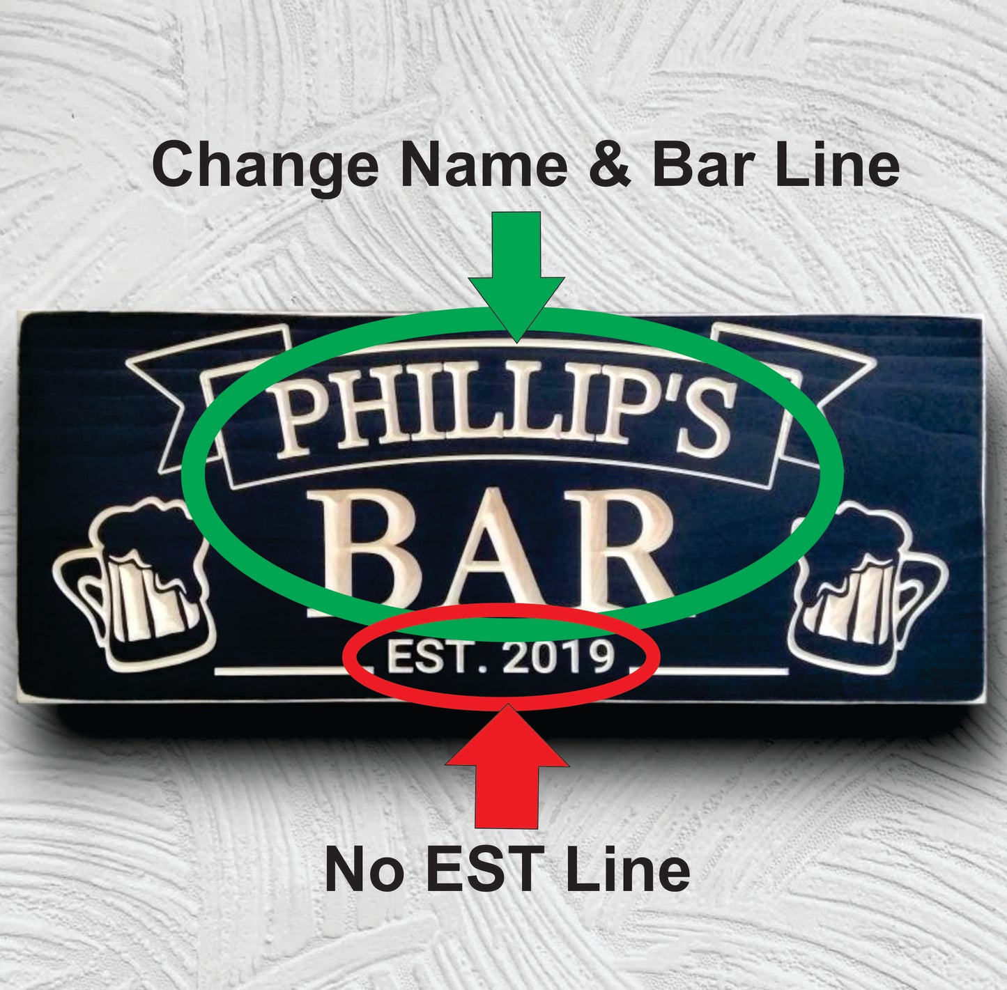 Bar Sign with Beer Mugs