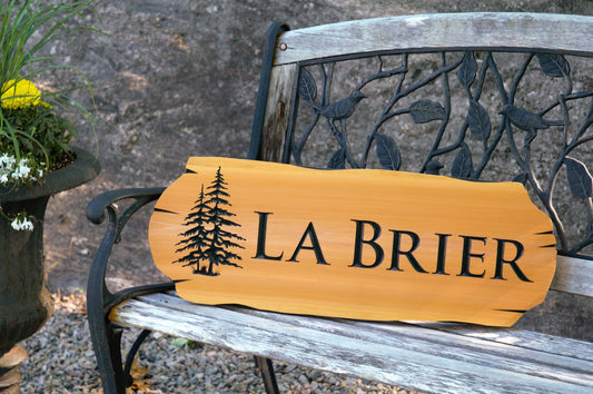 Cedar Road Sign, With Tree and One Line - Maison Muskoka