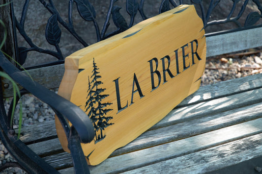 Cedar Road Sign, With Tree and One Line - Maison Muskoka