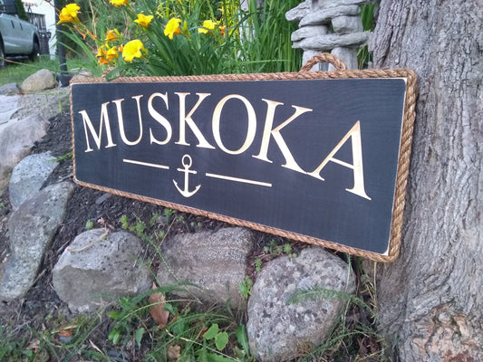 Muskoka Sign with Anchor - Maison Muskoka