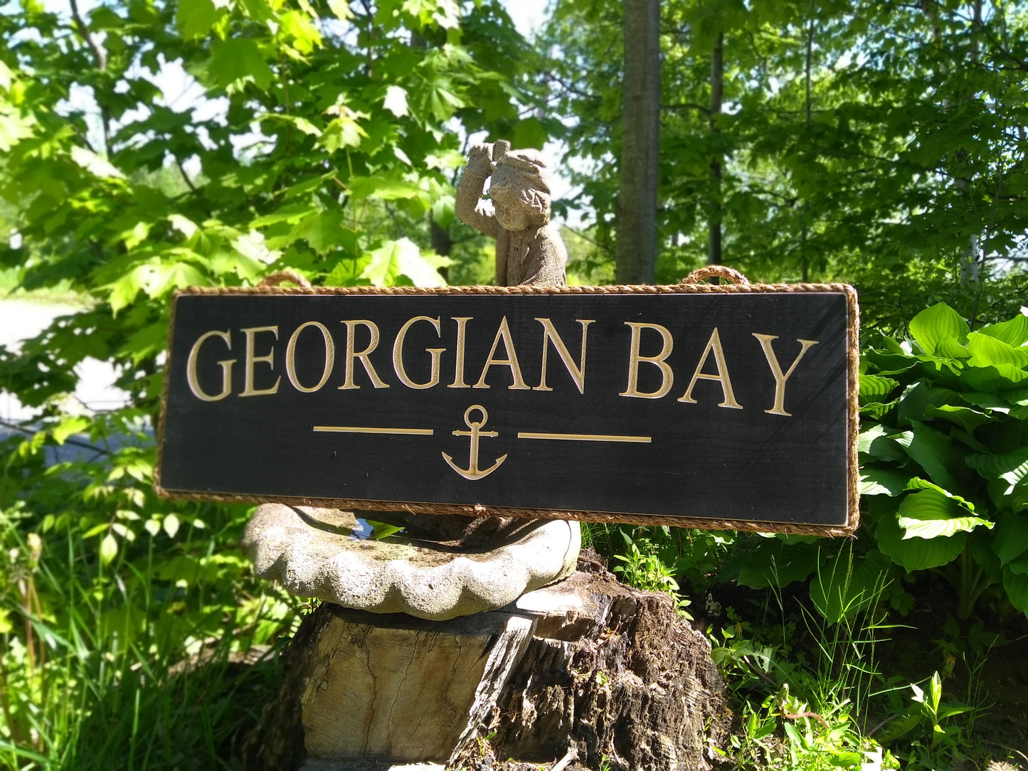 Georgian Bay Sign with Anchor - Maison Muskoka
