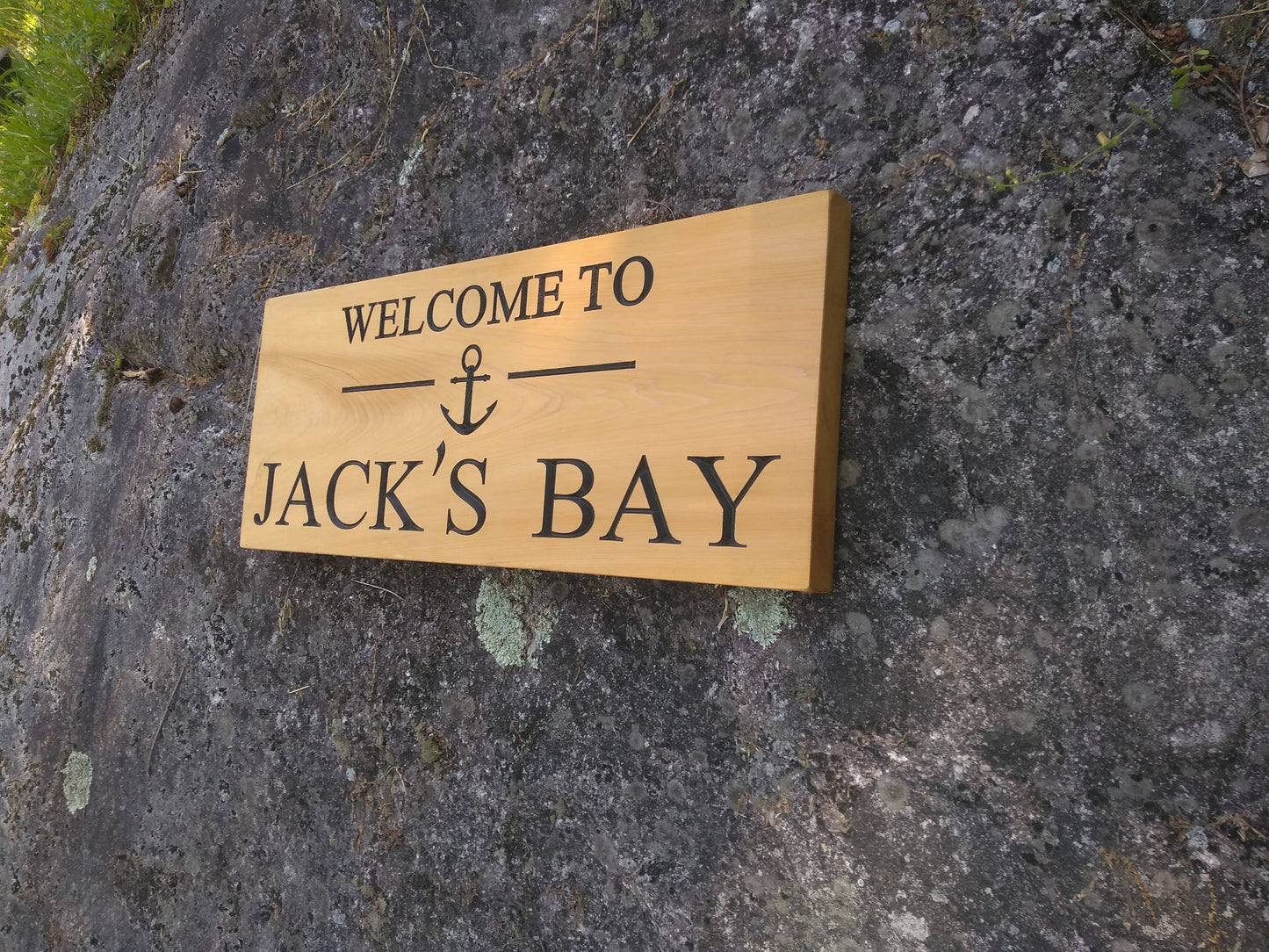 Cedar Road Sign, Rectangular with Anchor