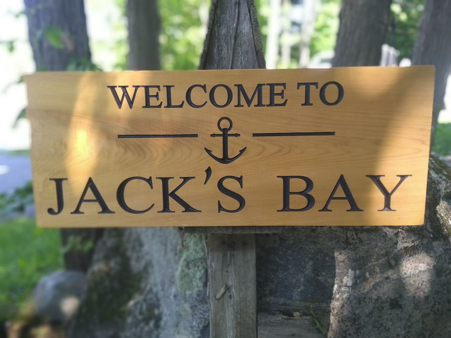Cedar Road Sign, Rectangular with Anchor