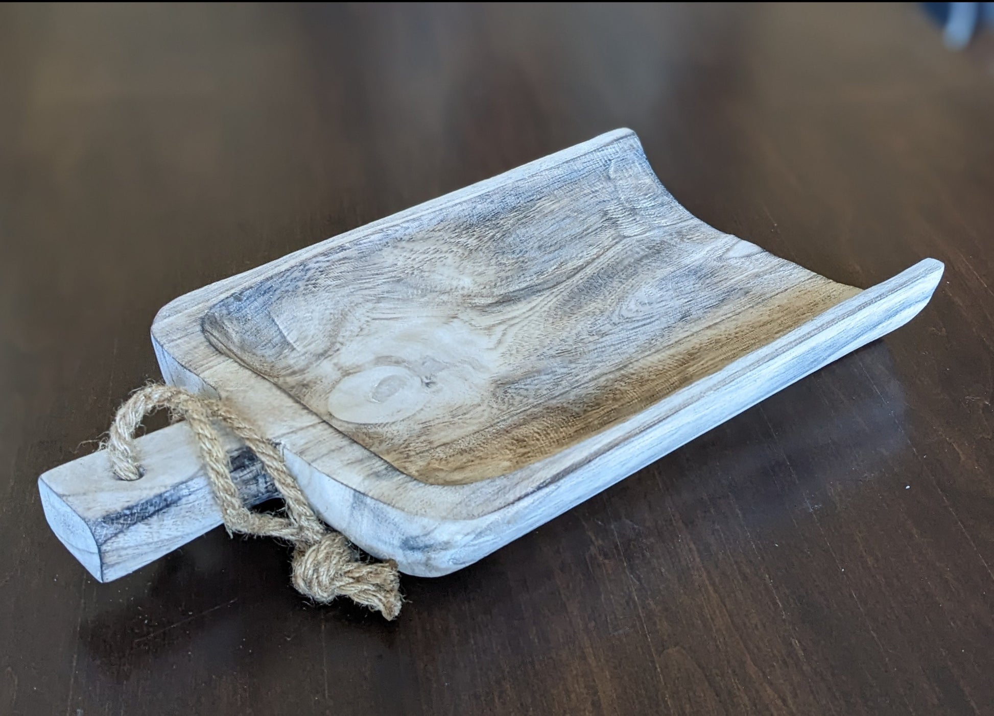 wood scoop grey whitewashed finish for table top displays