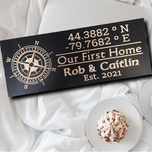 Coordinates  with Compass Sign