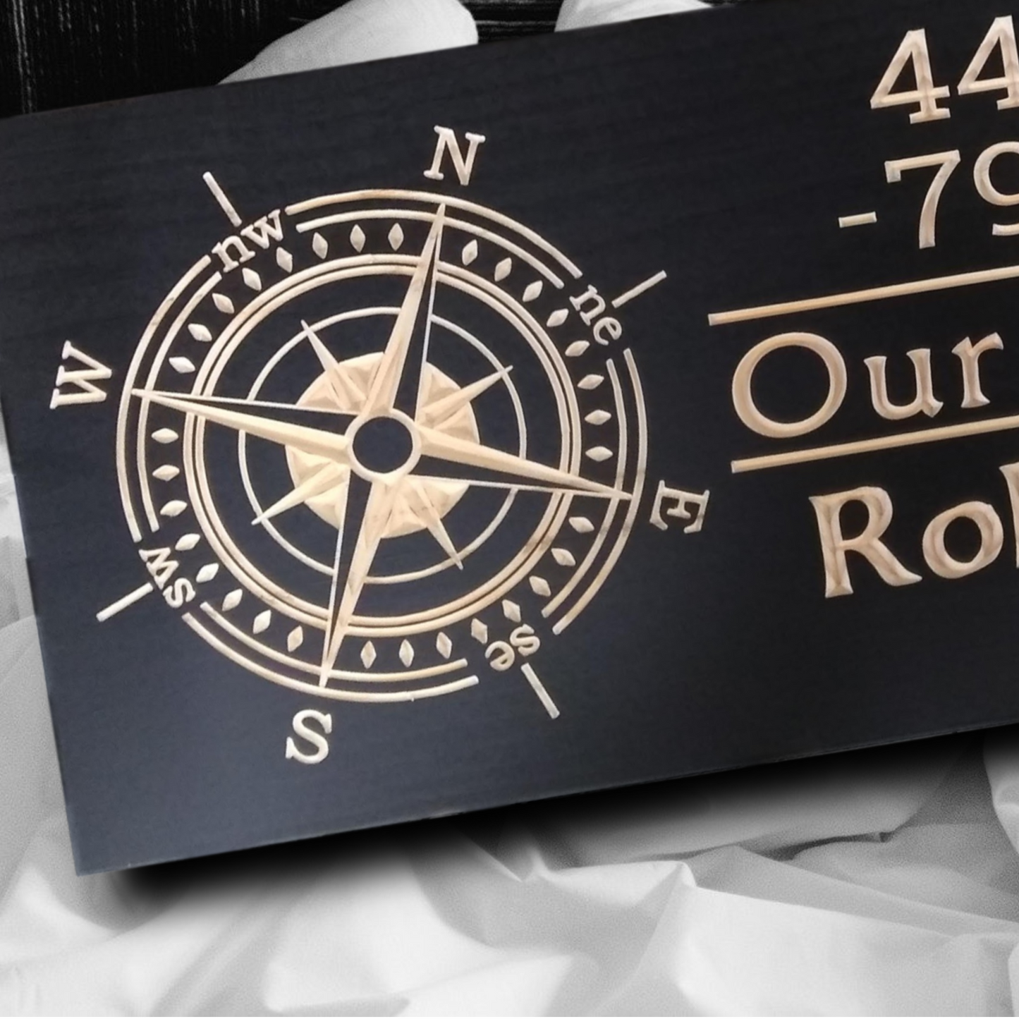 Coordinates with Compass Sign