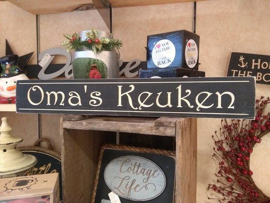 Wood kitchen sign, Oma's Keuken, Carved Wooden Sign, Oma's Kitchen, Dutch home décor, kitchen wall décor, Oma gift