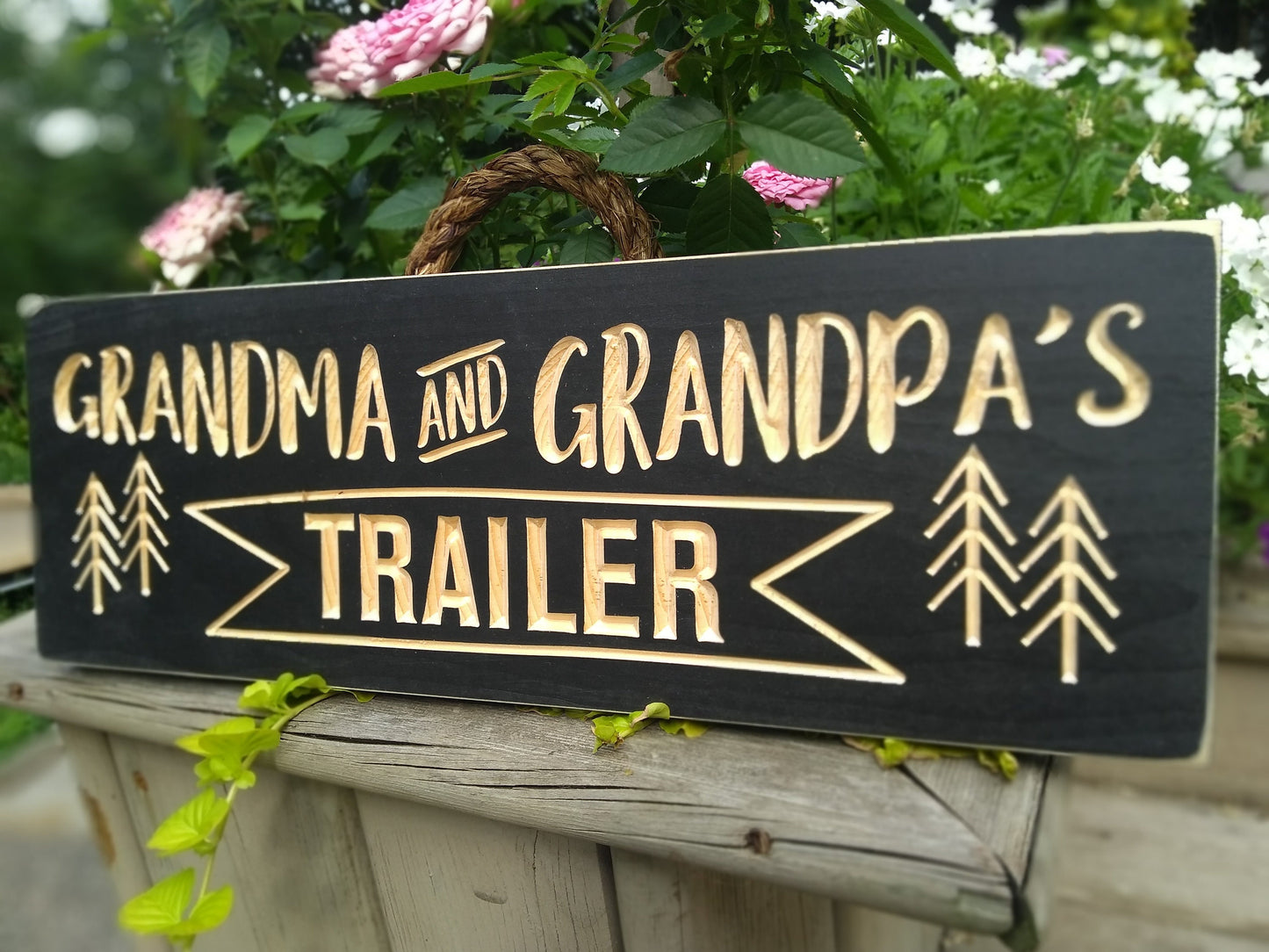 Grandma and Grandpa's sign, Personalized trailer sign, camping sign, Camping decor,grandparents sign,birthday gift, Christmas gift