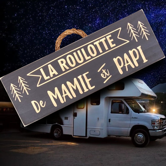 Panneau en bois, remorque de grand-mère & grand-père, personnalisé, camping, grands-parents, fête des mères
