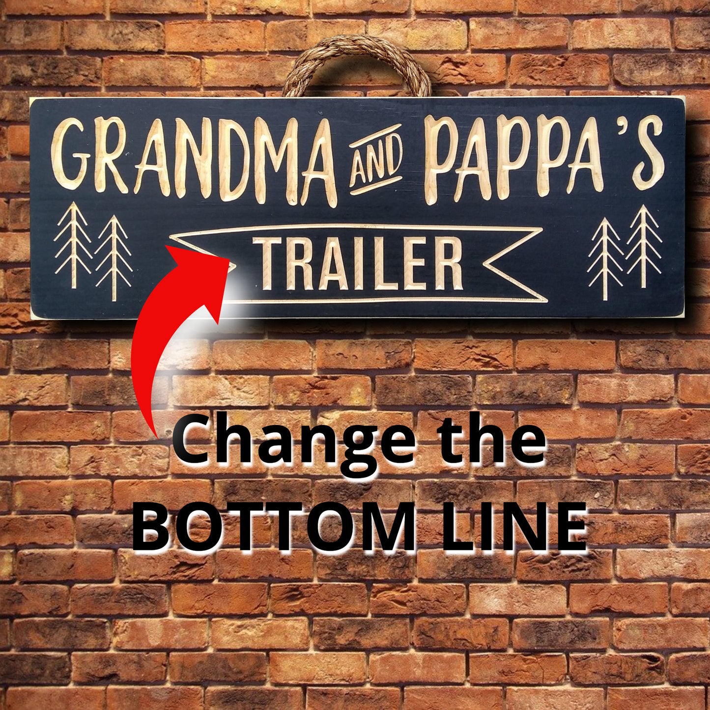 Outdoor Nana and Papa's Trailer sign, carved wood sign, personalized gift, camping décor, grandparents gifts