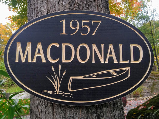 Personalized Outdoor family name oval wood sign,Custom campsite sign,Carved wooden lakehouse plaque.