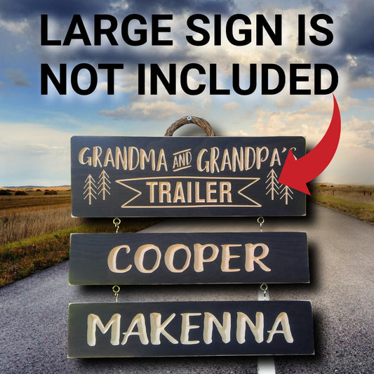 Wooden Name boards for Trailer Signs, outdoor camping signs, Christmas gift