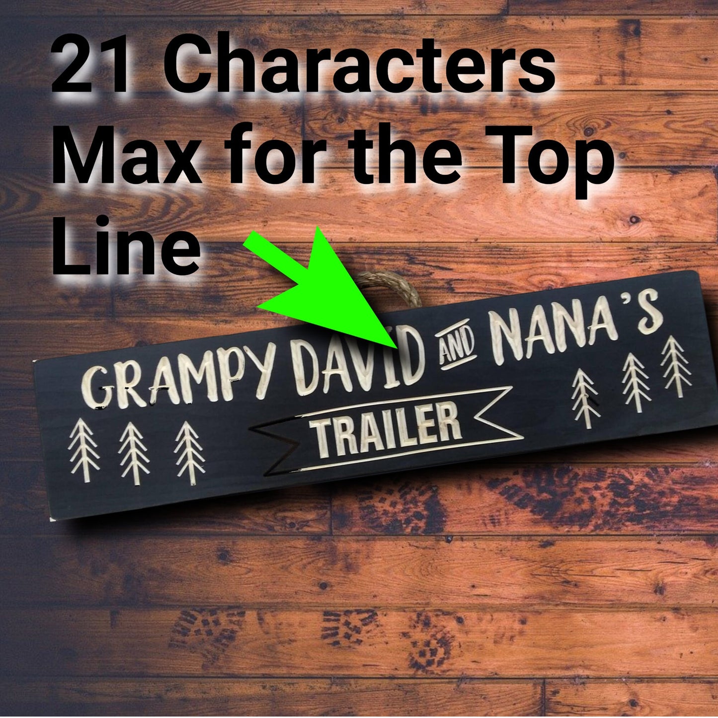 Grandma and Grandpa's sign, Personalized trailer sign, camping sign, grandparents sign