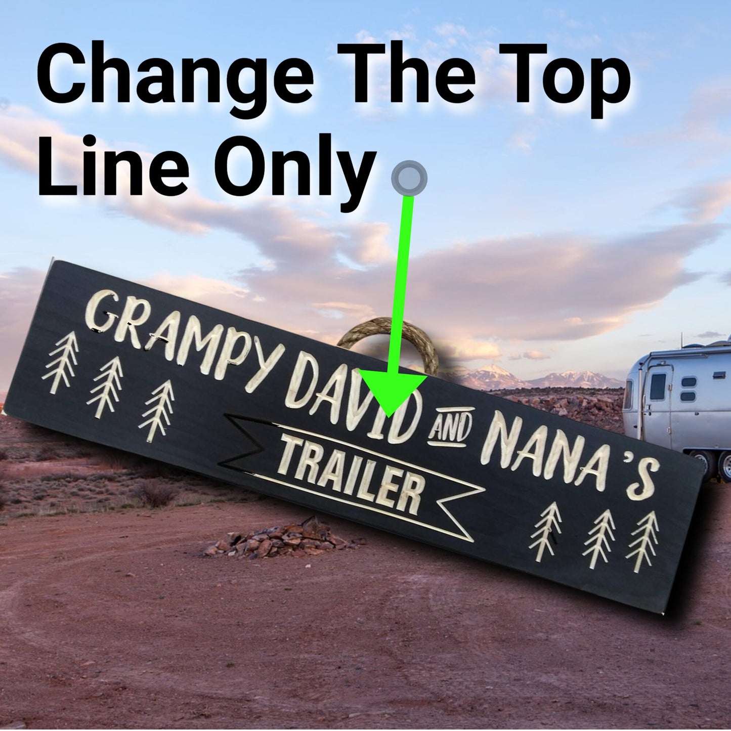 Grandma and Grandpa's sign, Personalized trailer sign, camping sign, grandparents sign