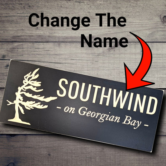 Personalized outdoor wooden Windy tree Sign, custom carved wood cabin sign, Christmas gift