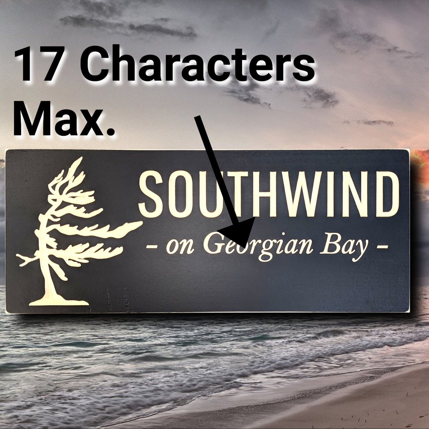 Personalized outdoor wooden Windy tree Sign, custom carved wood cabin sign, Christmas gift