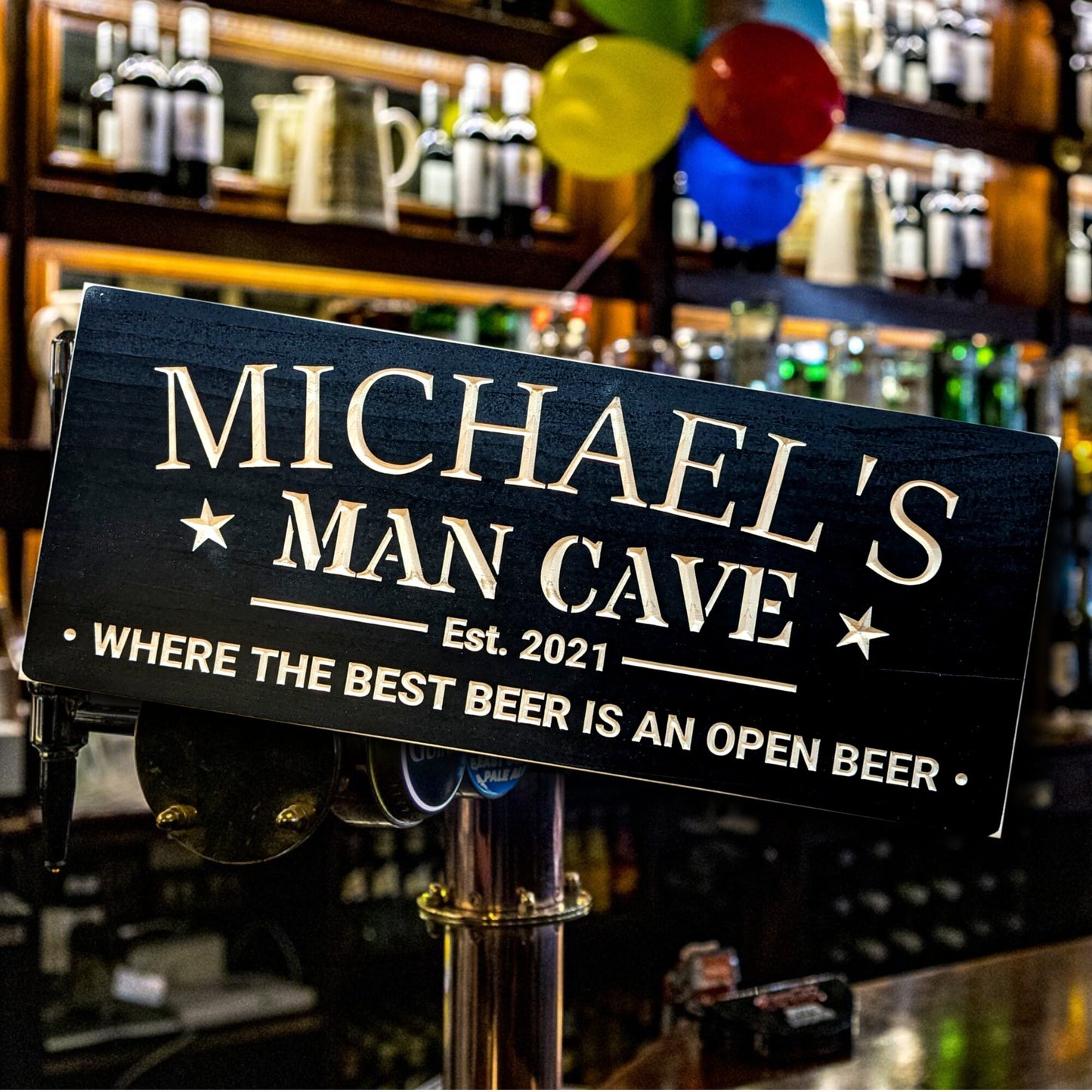 custom Man Cave sign with name, gift for him, Christmas gift, wooden personalized home décor