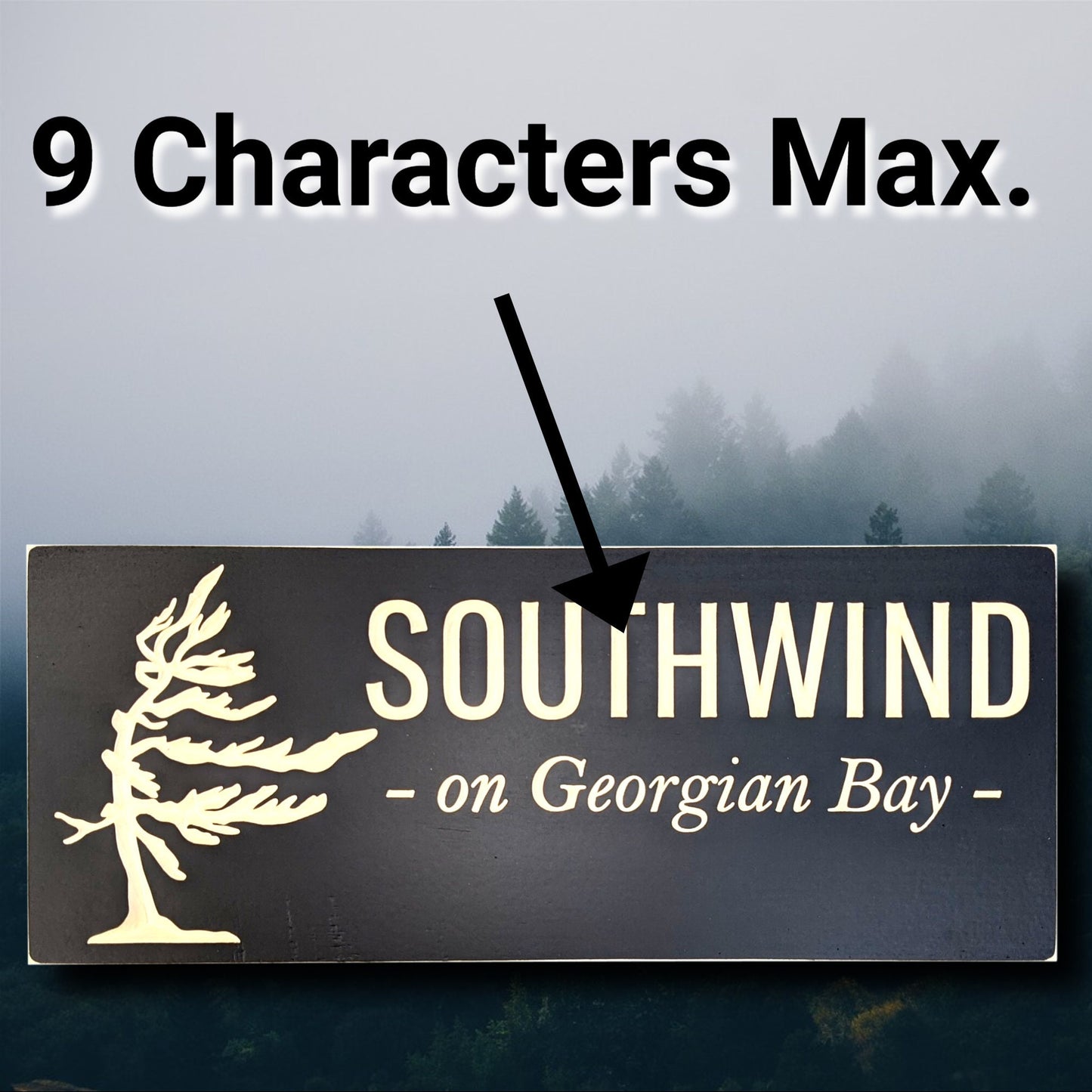 Personalized outdoor wooden Windy tree Sign, custom carved wood cabin sign, Christmas gift