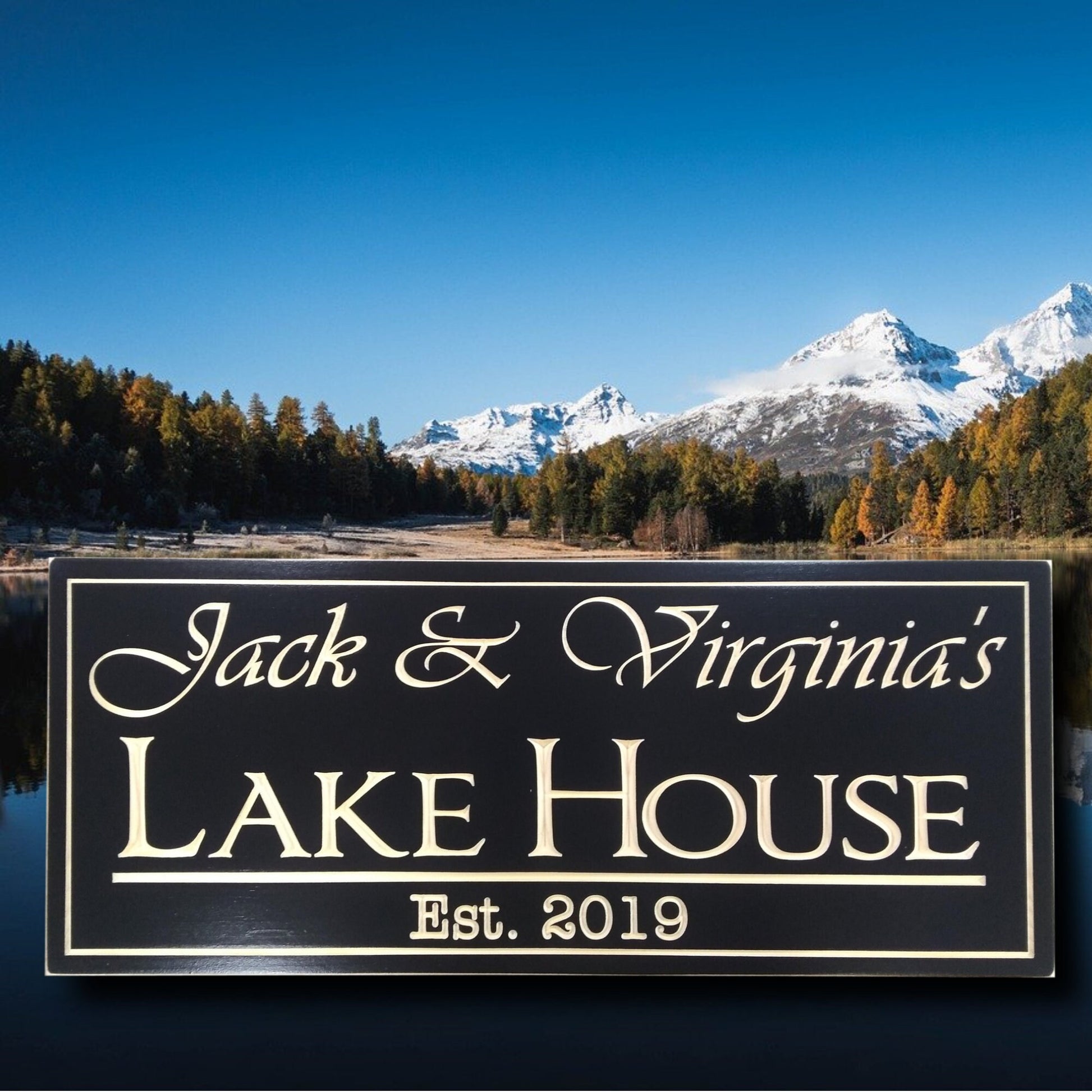 Custom Outdoor Lake House Sign,wood carved family sign