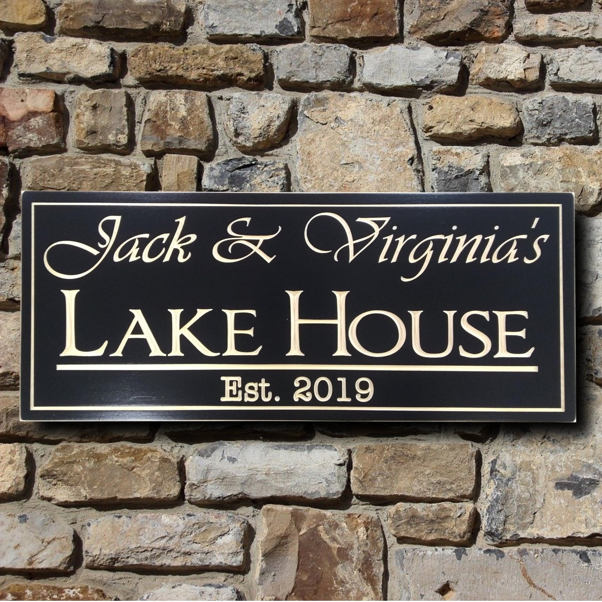 Custom Outdoor Lake House Sign,wood carved family sign