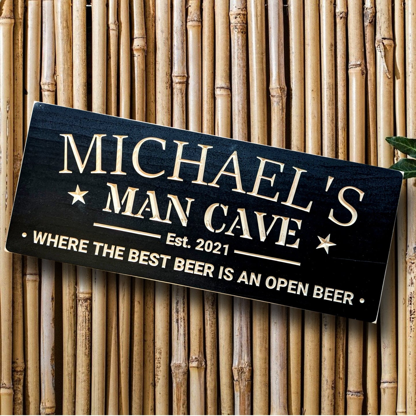 custom Man Cave sign with name, gift for him, Christmas gift, wooden personalized home décor