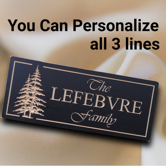 Personalized Family Sign, wood outdoor custom sign, carved cottage sign with pine trees