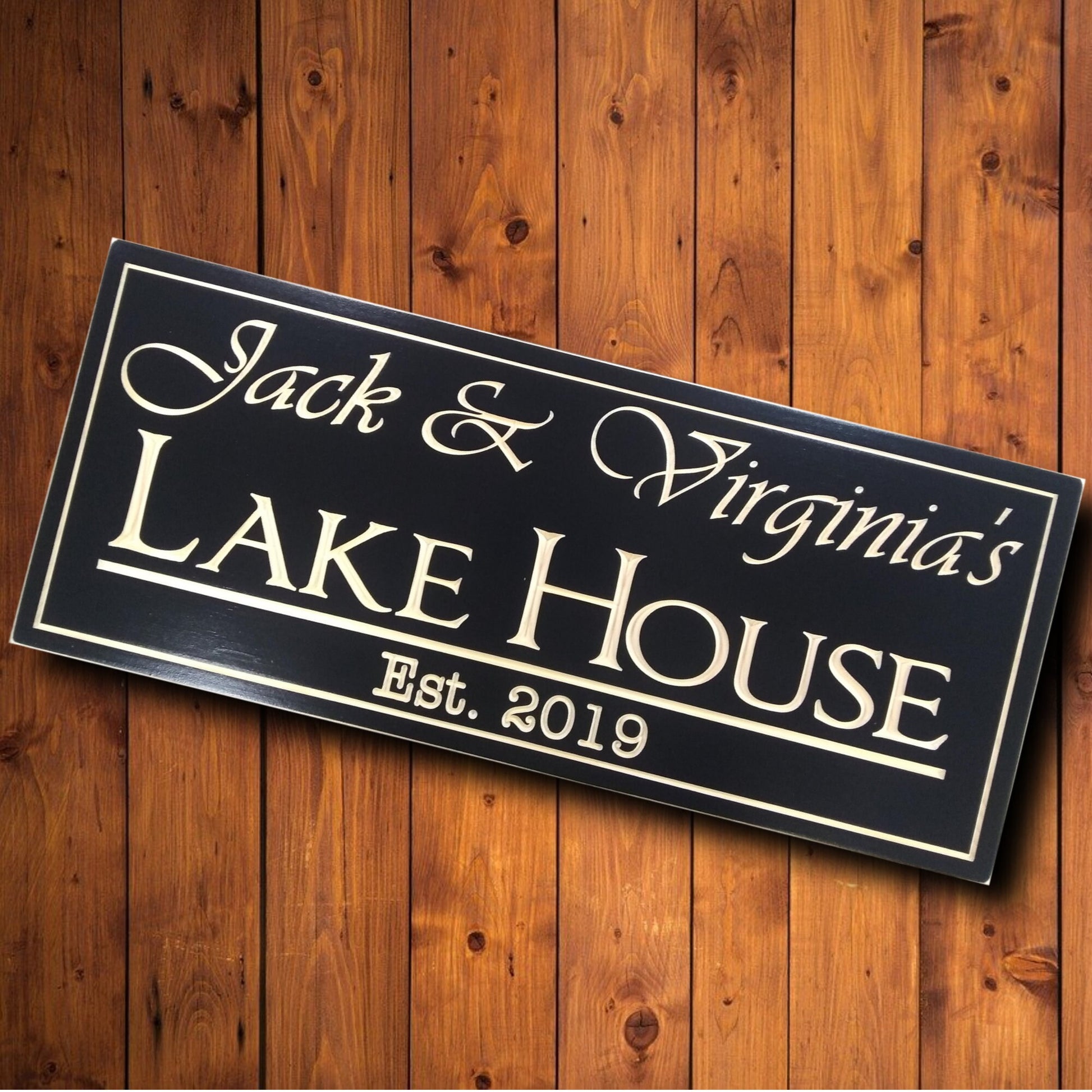 Custom Outdoor Lake House Sign,wood carved family sign