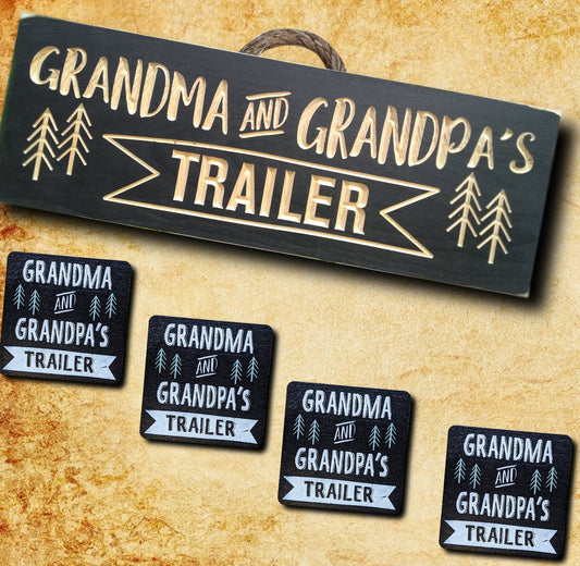 Custom Wood trailer coaster, custom wood signs, grandparents gift, Christmas gift