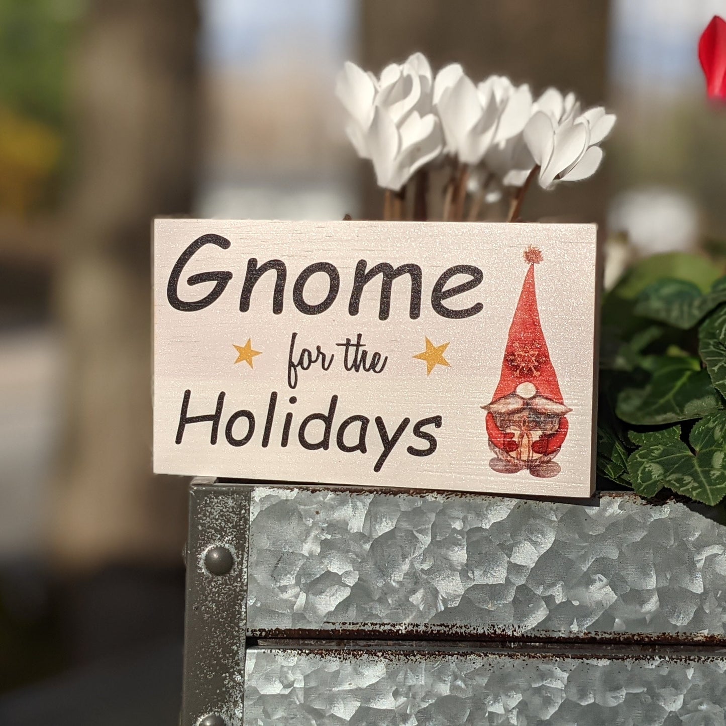 Christmas décor, Small wood sign, friend gift, funny quote, shelf sign, Gnome for the holidays