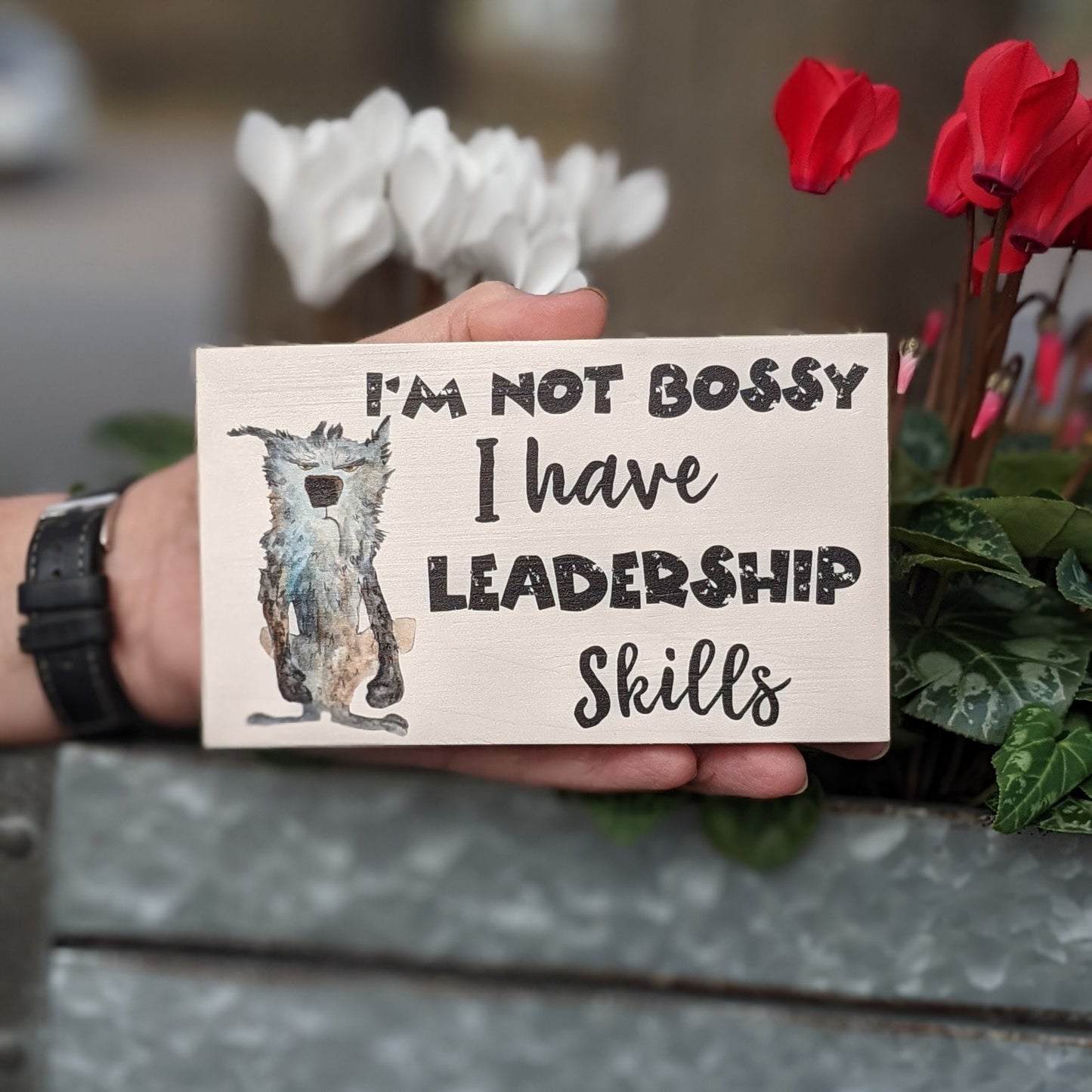 Office wood sign, funny desk sign, shelf sign, I'm Not Bossy I have leadership skills