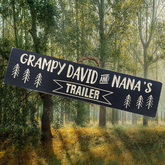 Grandma and Grandpa's sign, Personalized trailer sign, camping sign, grandparents sign