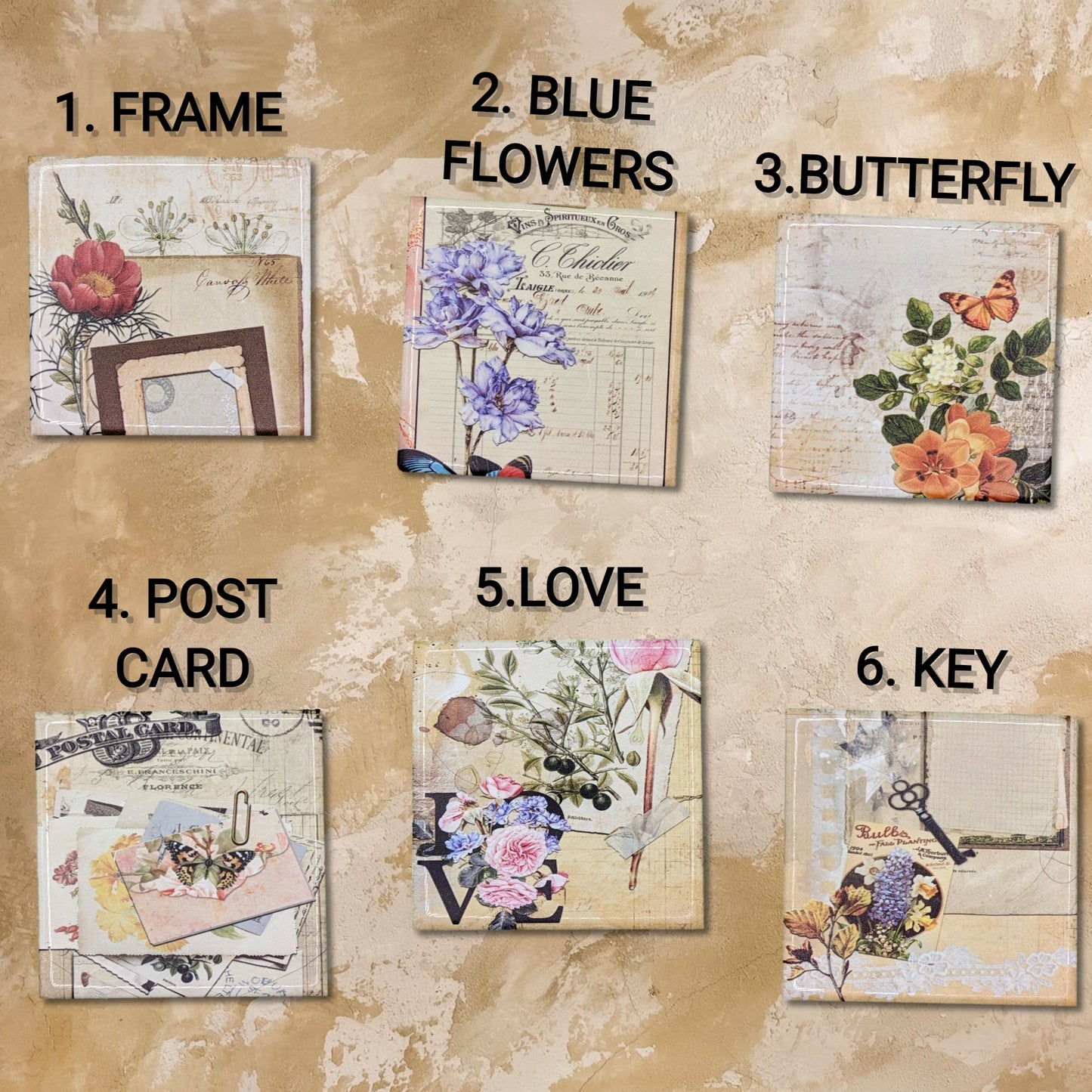Vintage look Ceramic Coasters