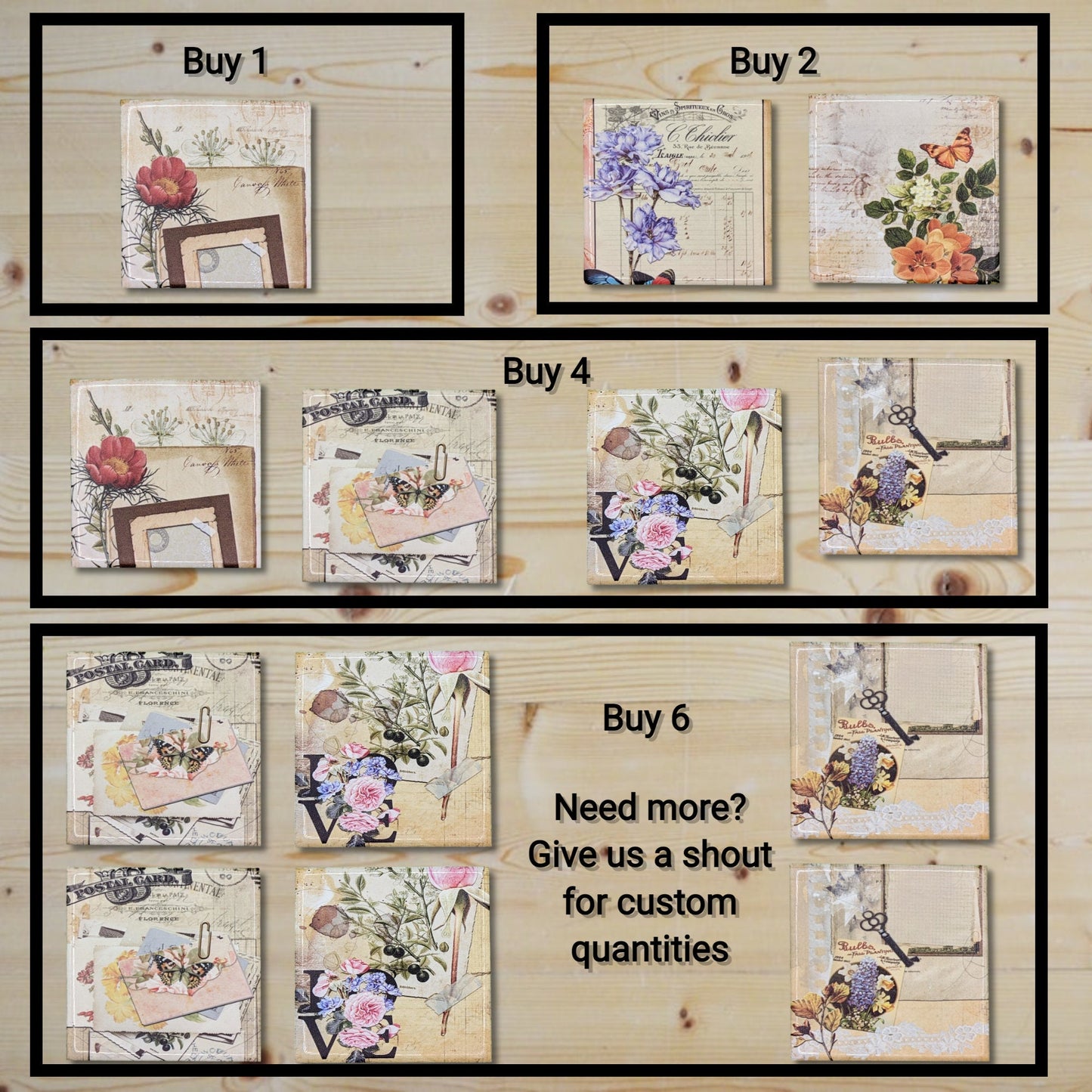 Vintage look Ceramic Coasters