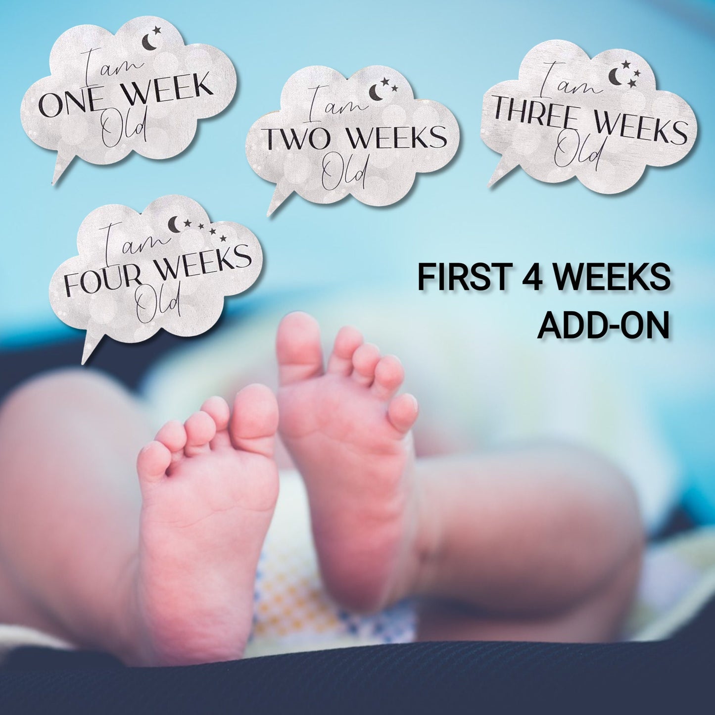 Baby Milestones discs, newborn photo props, wooden gender-neutral design, cloud shaped