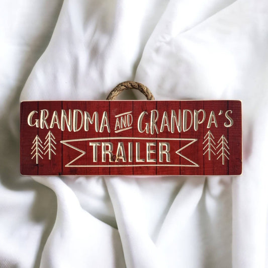 Grandma and Grandpa's sign with red background
